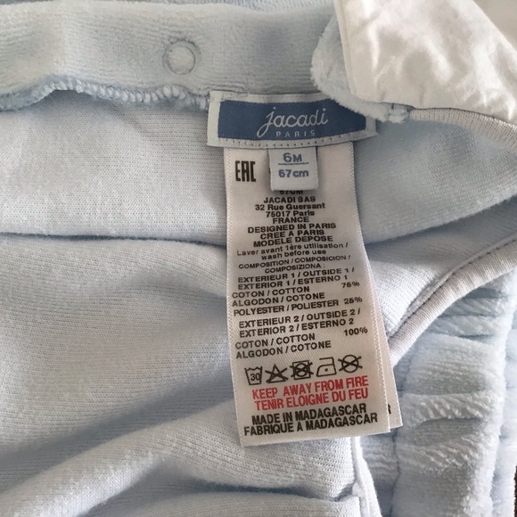 Jacadi Soft Blue Baby Ensemble - Picture 3 of 5